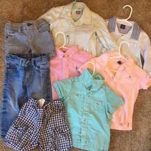 Bundle of boy clothes. Pink & mint green,